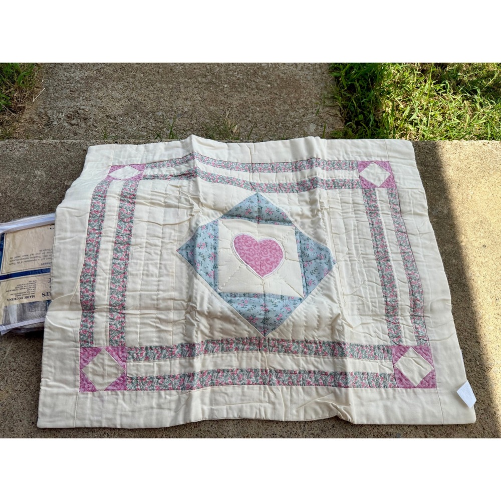 American Pacific Sweetheart Hand Quilted Patchwork Standard Pillow Shams Set 2